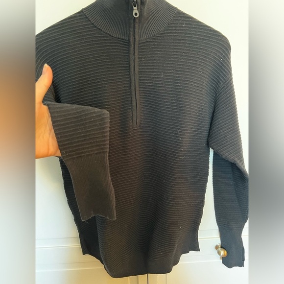 Aerie | Offline | NWT| Women’s | Turtleneck | Quarter Zip | Ribbed | Black | xxs - Picture 2 of 9